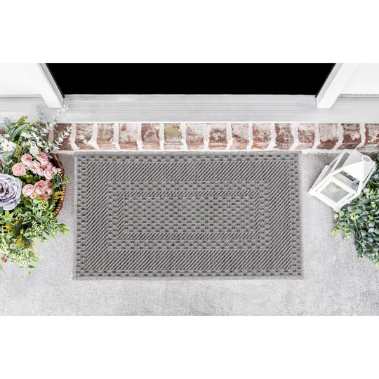 Sky Kilim Braided Bordered Design Outdoor Rugs