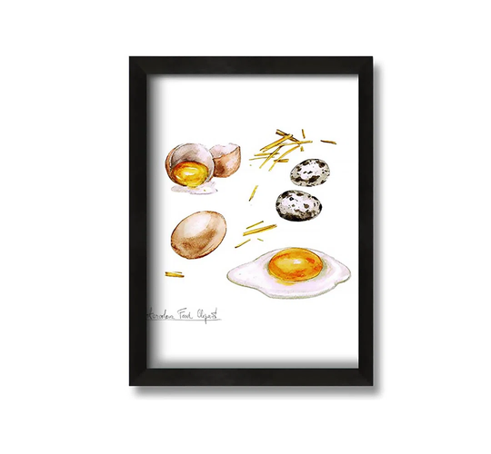 Eggs - Picture Frame Drawing on Canvas