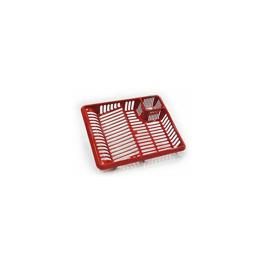 Large Plastic Dish Drainer - Plate And Rack Holder - Kitchen - Glitter Red