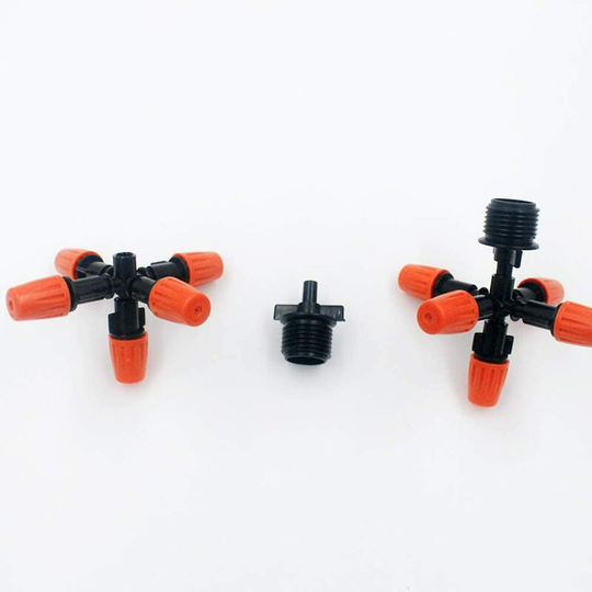 5-Head Micro Irrigation System Cooling Nozzle,Adjustable Closable Spray Mist Nozzle, Atomizing Garden Sprinkler Sprayer