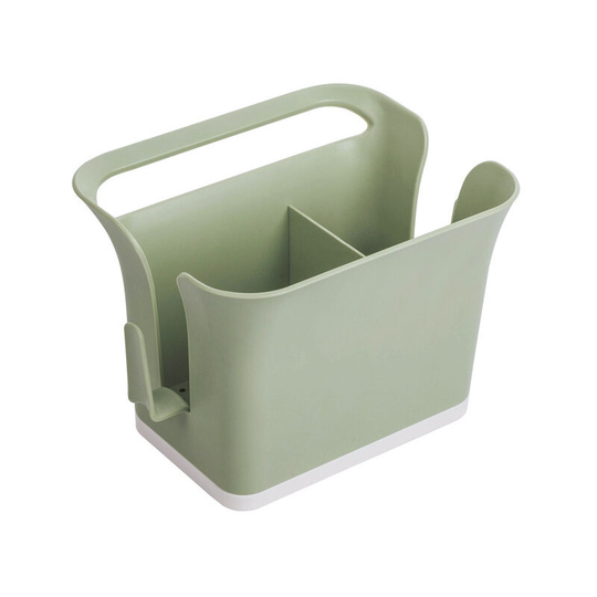 Plastic Cutlery Storage Box Caddy Bin Organizer, Hollow Chopsticks Cage Utensil Drying Rack Kitchen Utensils Drainer Holder Basket with Sink Tray