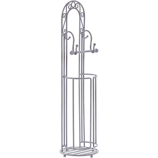 Vintage Retro Toilet Paper Holder Stand Home Accessories Iron Grey Temuco - Grey