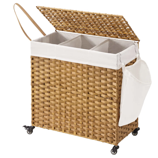 Rattan-Style Handwoven Laundry Hamper 140L