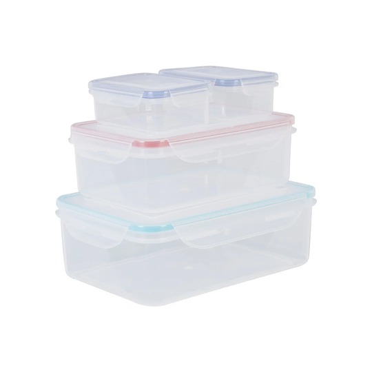 Multicoloured Lids 4Pc Food Containers