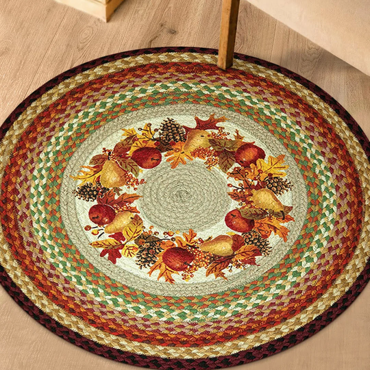 Round Ezzell Toile Machine Woven Multicolor Indoor / Outdoor Area Rug
