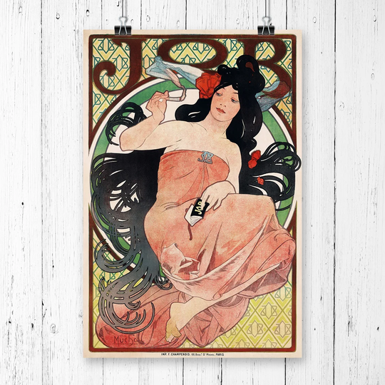 'Job Rolling Papers' by Alphonse Mucha Graphic art