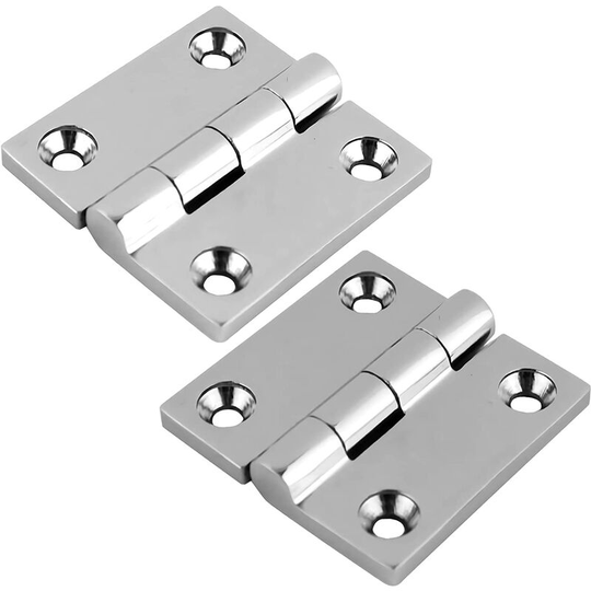 2 Stainless Steel Door Hinge Mirror Polished Cabinet Hinges For Marine Boat SUS316 50mm*50mm