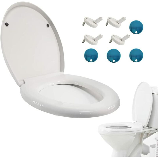 Toilet Seat, wc Seat Soft Close with Quick Release for Easy Clean, Simple Fixing, Children Family Toilet Lid, Sturdy Duroplastic Anti-Bacterial, with
