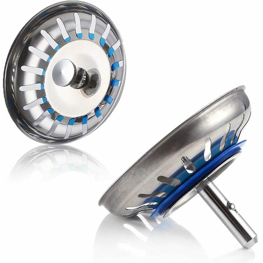 Stainless steel sink cover 2 stainless steel sink filter covers Kitchen and toilet sink plugs Diverter hole filter diameter 80mm