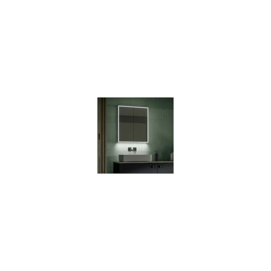 Exos 50 led Illuminated Mirror Cabinet - 500mm Wide - 53500 - Aluminium - HIB
