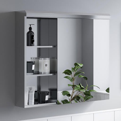Artis Irin Single Door Stainless Steel Mirror Cabinet with Shelf 700 x 600mm