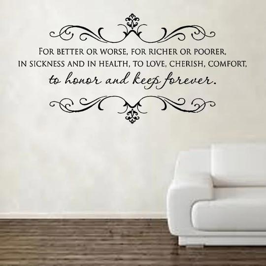 Wedding Vows Design 5 Decal Vinyl Wall Sticker