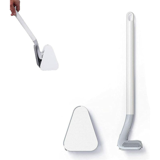 Flexible silicone toilet, silicone toilet brush for golf, opening and automatic closing, creative wall-mounted mural cleaning bowl brush for white