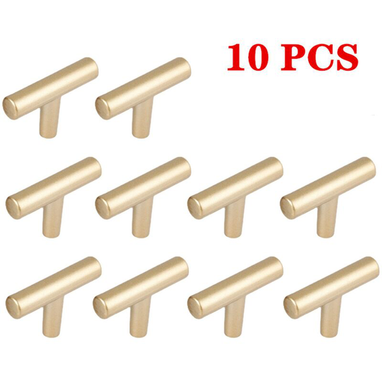 Sunflowergb - 10 Pack 2 Inch Long Sand Gold Zinc Alloy Kitchen Cupboard Pulls, Modern Minimalist Cabinet Door Handle, Drawer Door Handle
