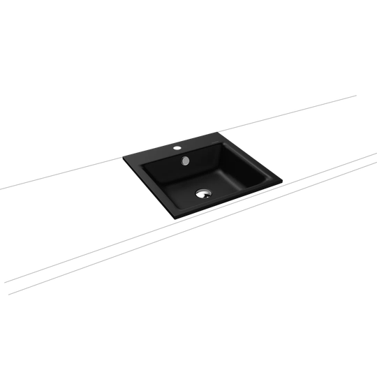 Puro Pergamon Steel Enamel Square Inset Bathroom Sink with Overflow