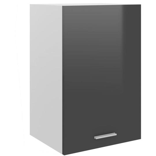 Hanging Cabinet High Gloss Grey 39.5x31x60 cm Chipboard
