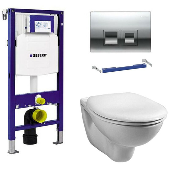 Duofix 1.12m wc Frame UP100 Delta Cistern & Delta50 Flush Plate & Pan - Geberit
