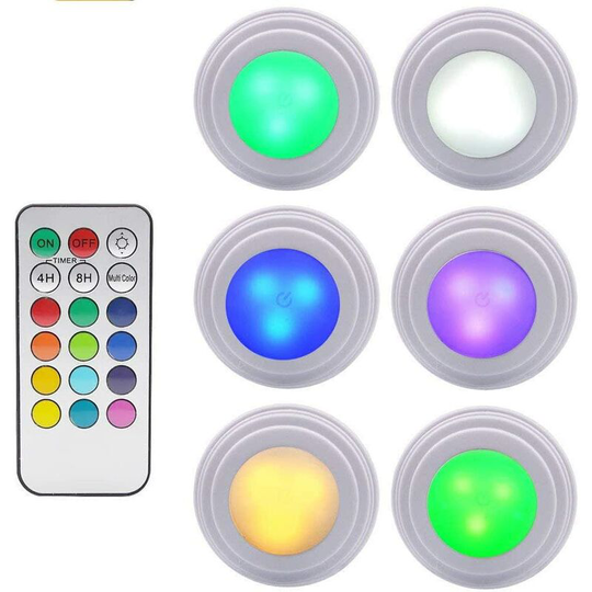 6 pieces of cabinet light light led remote control wireless brightness adjustable led for washing machine cabinet lighting remote control ambient