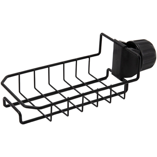 Faucet Rack Dust Cloth Drain Rack Hollow Ventilation Bathroom Rack Free Punching Kitchen Sink Storage Rack,model:Black