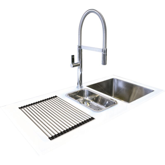 N.s.s - Reflection Glass Kitchen Sink White lhd 1.5 Bowl 1000x500mm - White - White