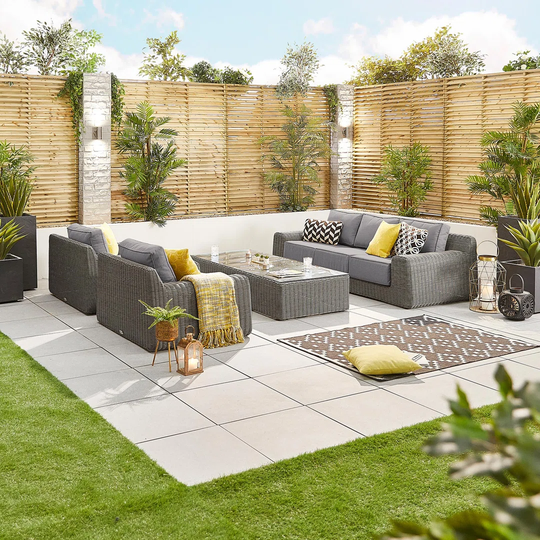 Heritage Luxor 3 Seat Sofa Set - Slate Grey