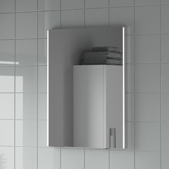 Bathroom Mirror led Illuminated Rectangular Battery Power Modern IP44 450x600mm - Silver