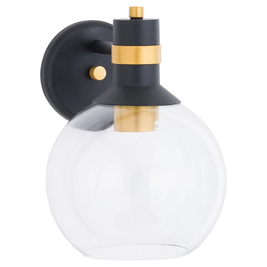 Chrysanthe 1-Light Plug-in Black/Gold Armed Sconce
