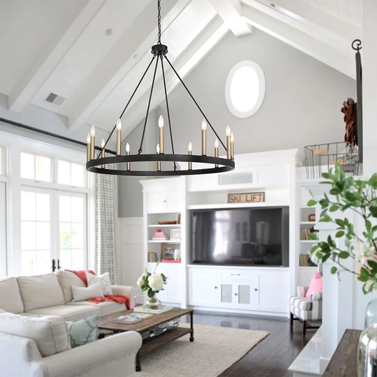 Campo 12-Light Wagon Wheel Chandelier