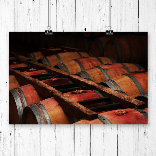 "Red Wine Winery Bordeaux Barrels" Graphic Art