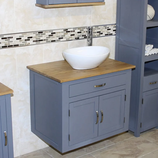 Biddulph Solid Oak 750mm Wall Hung Single Vanity Unit