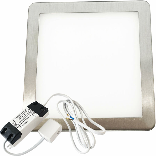 1x brushed nickel Ultra-Slim Square Under Cabinet Kitchen Light & Driver Kit - Natural White Diffused led