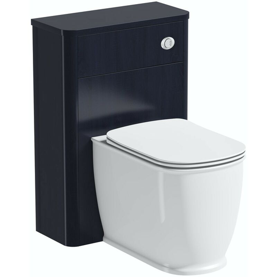 Thebathco - The Bath Co. Beaumont sapphire blue back to wall unit and toilet with slim soft close seat - Blue