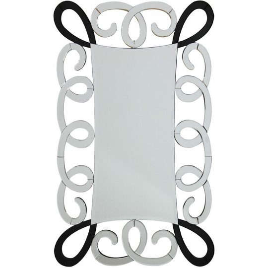 Black and Silver Scroll Design Wall Mirror - Premier Housewares