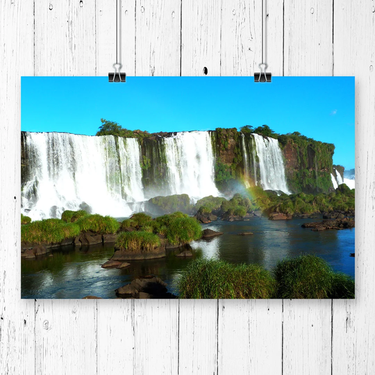 'Landscape Iguazu Falls Brazil Waterfall' Photographic Print
