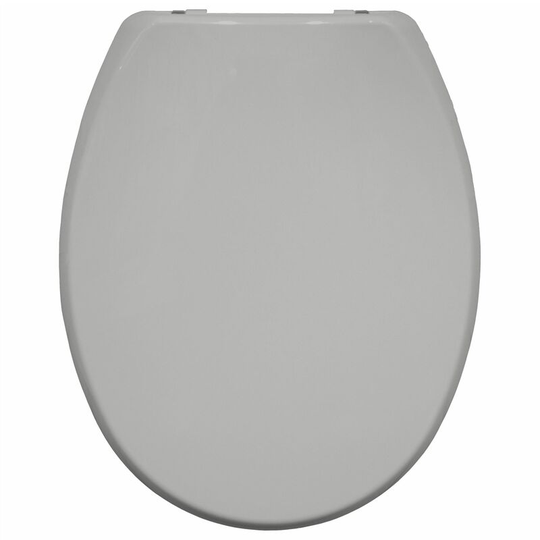 Traditional Toilet Seat Grey Bathroom Round Bottom Fix Plastic Bemis Sta-Tite - Grey