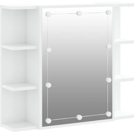Vidaxl - Mirror Cabinet with led High Gloss White 70x16.5x60 cm White