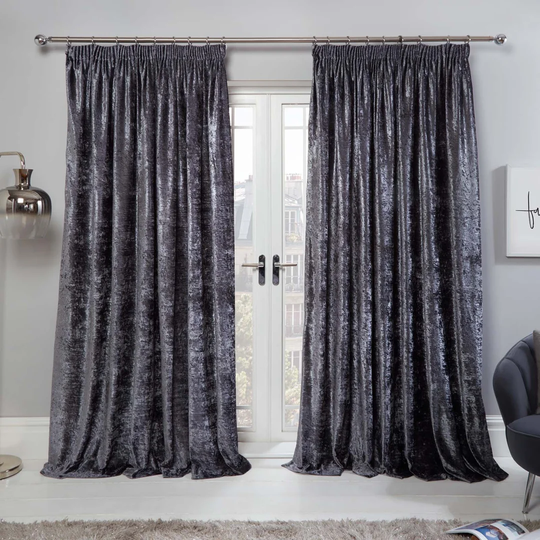 Denson Crushed Pencil Pleat Room Darkening Thermal Curtains
