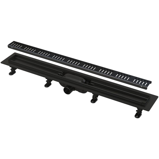 Shower channel 650 mm with grid, matte black (APZ10BLACK-650M) - Alca