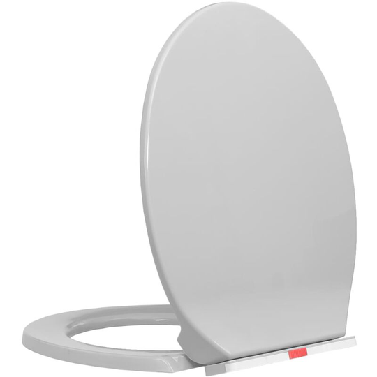 Soft-Close Toilet Seat Quick Release Light Grey Oval Vidaxl Grey