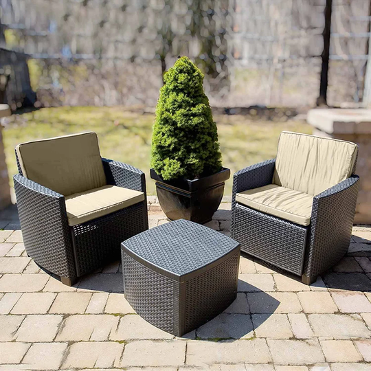Cellie Rattan 2 - Person Seating Group with Cushions