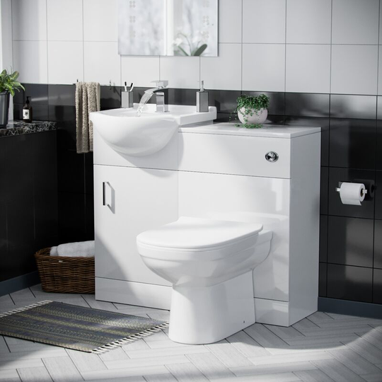 Neshome - Ellen 950mm Vanity Basin Unit, wc Unit & Elso Back To Wall Toilet White