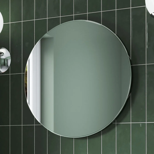 Round Metal Framed Wall Mounted Bathroom Mirror in White