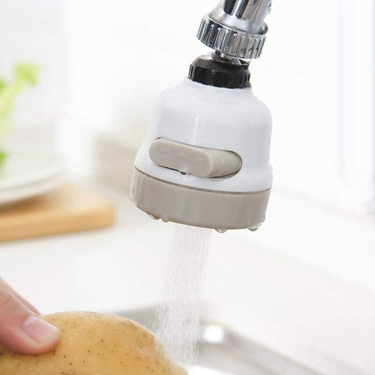 360 ° pivotable kitchen tap head, head nozzle filter, 3 adjustable modes, water saving tip, for kitchen and bathroom (white)