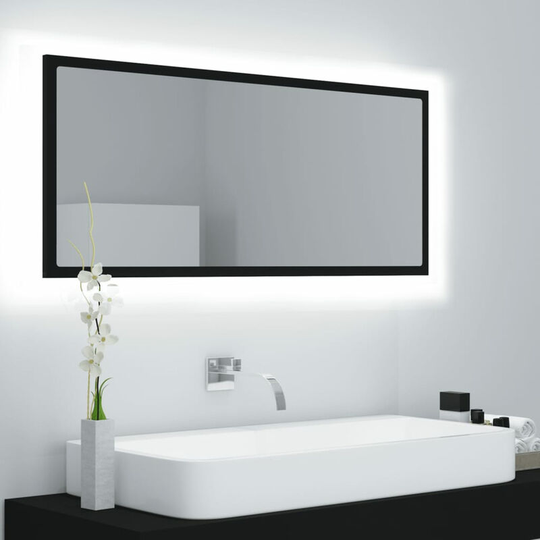 Led Bathroom Mirror Black 100x8.5x37 cm Chipboard