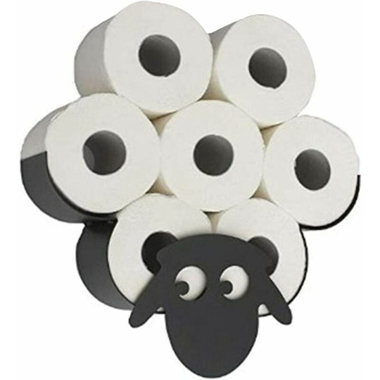 Novelty BlackToilet Roll Holder Metal Sheep Toilet Wall Mounted Free Standing Pet Holder for All Kinds