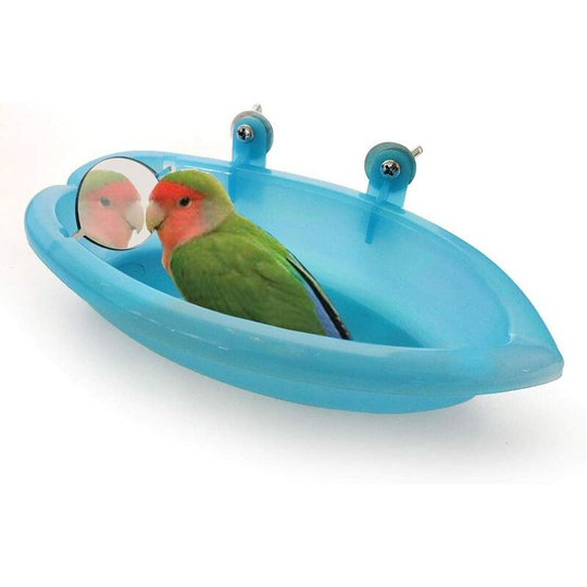 Litzee - Parrot Bathtub,Parrot Bathtub with Mirror for Pets Bird Cage Accessories Bath Mirror Shower Box Bird Cage Small Bird Toy Bird Cage
