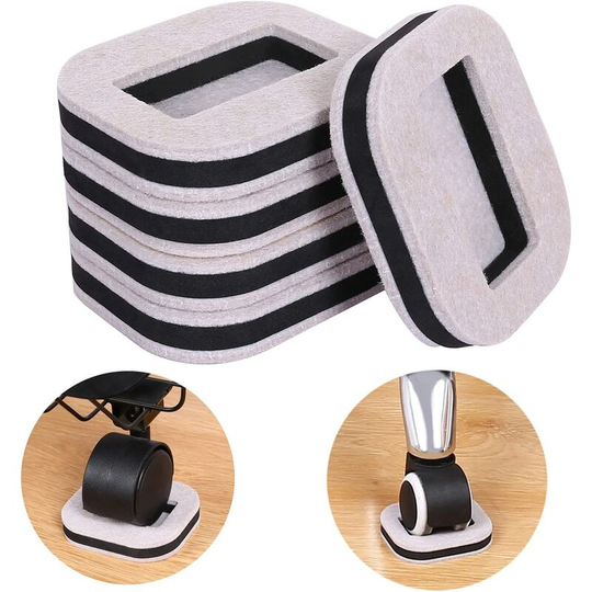Sunflowergb - 15 Pack Felt Roller Cups, Felt Pads for Hardwood Floors, Hardwood Furniture Pads for Hardwood Floors to Prevent Scratches.