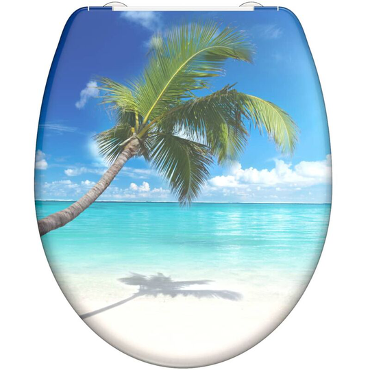 Duroplast Toilet Seat with Soft-Close carribean Printed schütte - Multicolour