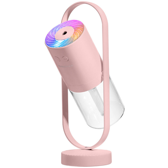 Superseller - 200ml Rotary Humidifier Nano Fine Mist Silent Humidification Fresh Air Moist Skin Colorful Night Light, Pink&Standard model