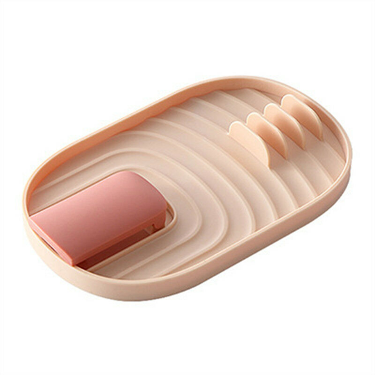 2 Pieces Kitchen utensil holder, multifunctional spoon holder and pan lid holder Foldable spoon holder and lid holder with drainer, kitchen utensil